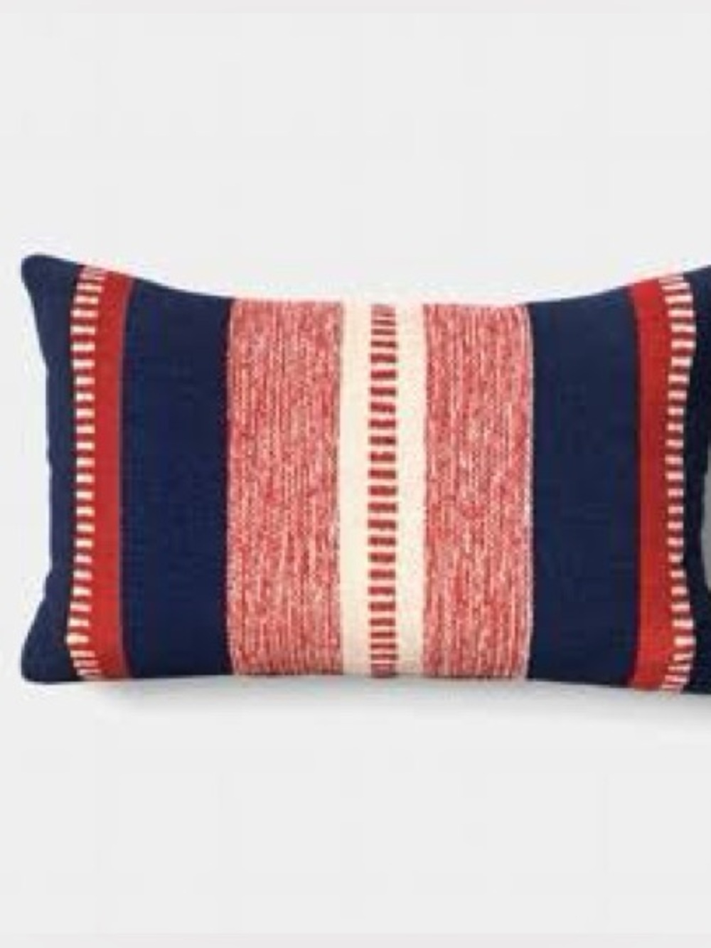 NEW Threshold Red/Natural/Blue Stripe Lumbar Pillow